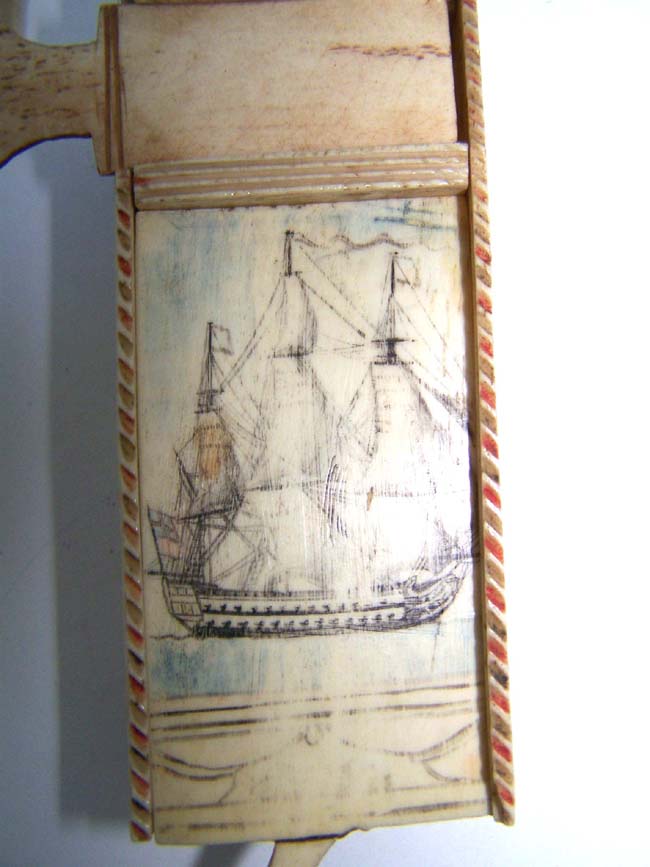 A Fabulous Napoleonic Period Prisoner Made Carved and Scrimshawed Bone Games Box circa 1800 — image 5